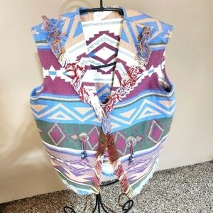 Head over Heels Aztek Southwest Heavy Fringed Sz. XL Vest